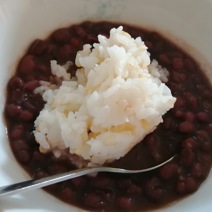 ご飯でぜんざい！おしるこもどき。圧力鍋で簡単。